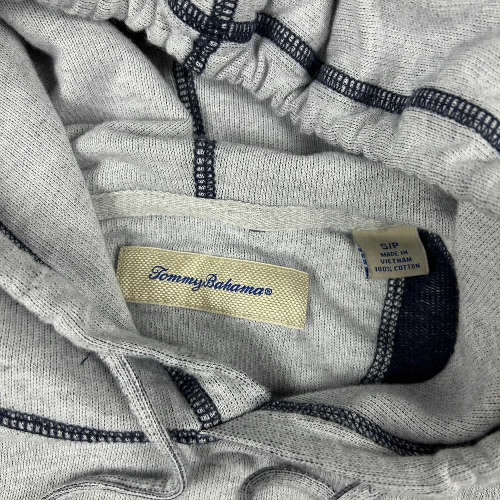 Tommy Bahama Hoodie Mens Small Gray Long Sleeve Lightweight Marlin Logo Pullover - Picture 4 of 7